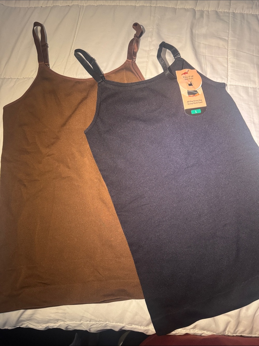 Shapermint all day every day, scoop neck, Cami in Black and Brown